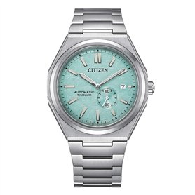 Citizen automatic Super Titanium men's watch with turquoise background NJ0180-80M
