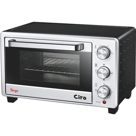 Sirge FORNO20L Mini Four électrique avec Double Verre Ventilè - 1400W 21L - Noir