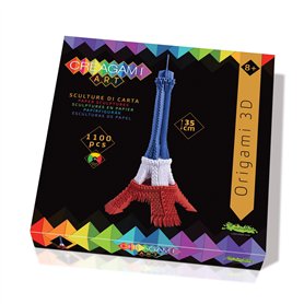 CreativaMente - Creagami Art-Tour Eiffel Tricolore-Jeu en boîte