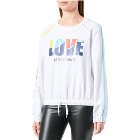 Love Moschino Sweat-Shirt à Manches Longues Coupe Droite Maillot de survêtement