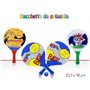 Raquettes de Plage avec Balle Plage Tennis Attrape la pagaie 38 cm Raquettes de Plage en Bois colorées avec Balle, Beach Pool Po