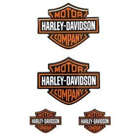 4 pz. adhésif en résine 3D Décalcos Autocollants Compatible avec Moto HARLEY DAVIDSON