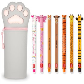 LEGAMI - Lot de 7 stylos gel effaçables + trousse 2 en 1 – avec encre effaçable thermosensible