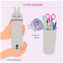LEGAMI - Lot de 7 stylos gel effaçables + trousse 2 en 1 – avec encre effaçable thermosensible, couleurs d'encre et motifs de ba