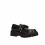 Cult Mocassin noir en cuir avec semelle en forme de charmé pour femme, Noir , 41 EU