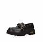 Cult Mocassin noir en cuir avec semelle en forme de charmé pour femme, Noir , 41 EU