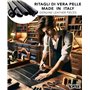 IPEA 1 kg Chutes de Cuir - Découpes de Vraie Peau Noire en Tailles Aléatoires - Pièces de Formes Variées - Restes de Production 