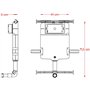 Réservoir caché compléte pour cuvette au sol avec plaque de commande en acier inoxydable double bouton