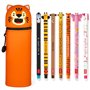 LEGAMI - Lot de 7 stylos gel effaçables + trousse 2 en 1 – avec encre effaçable thermosensible