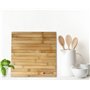 Planche à découper Essence carrée Moyenne de Cuisine en Bambou Clair Naturel, idéale pour Couper et Servir à Table, 30 x 30 x 3,