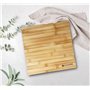 Planche à découper Essence carrée Moyenne de Cuisine en Bambou Clair Naturel, idéale pour Couper et Servir à Table, 30 x 30 x 3,