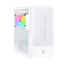 Noua Phobia L111 Blanc Boîtier Micro ATX pour PC Gaming Mini Tour 0.60MM SPCC Ventilateur LED ARGB Adressable Frontal Mesh et Pa