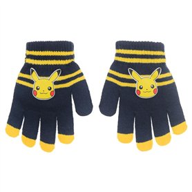 CARTOON Gants Pikachu Pokémon une paire de gants d'hiver pour enfants taille unique