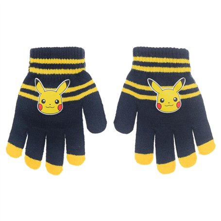 CARTOON Gants Pikachu Pokémon une paire de gants d'hiver pour enfants taille unique