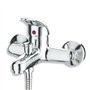 Robinet mitigeur chromé pour baignoire, robinet mural en acier inoxydable