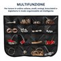 Boîte à bijoux murale pour femme avec 40 compartiments transparents et 20 crochets – Organisateur pour bijoux, accessoires et bi