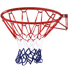 BAKAJI Panier Panier de Basket-Ball réglementaire Mural Panneau Anneau en métal avec Filet en Nylon diamètre 45 cm extérieur Jar