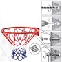 BAKAJI Panier Panier de Basket-Ball réglementaire Mural Panneau Anneau en métal avec Filet en Nylon diamètre 45 cm extérieur Jar