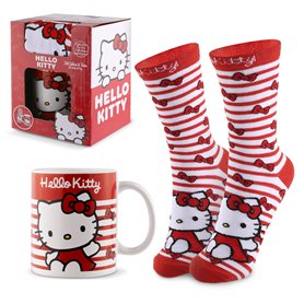 Hello Kitty Ensemble de tasses : chaussettes douillettes et tasse en céramique - Coffret cadeau pour femmes et adolescents 350 m