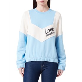 Love Moschino Coupe Droite-Col Rond Longues avec Inserts et Manches de Couleur contrastée et Logo Italien Maillot de survêtement