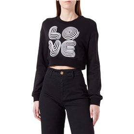 Love Moschino Cropped Fit Sweat-Shirt à Manches Longues et col Rond Maillot de survêtement