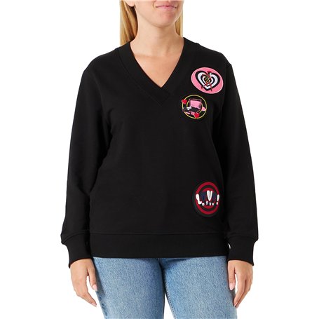 Love Moschino Sweat à Manches Longues et col en V Confortable Maillot de survêtement