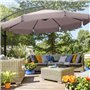 parasol de jardin Ø m 3 x 3 déentré en acier pour extérieur