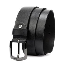 Pierre Cardin 507 KAM01 Ceinture élégante en cuir pour homme Boucle classique Noir Longueur de la sangle 125 cm