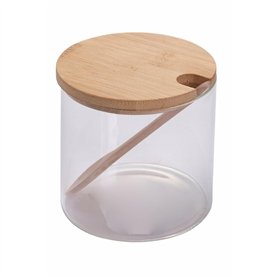 Villa d’Este Home Tivoli Sucrier en verre borosilicate avec bouchon et cuillère en bambou 500 ml