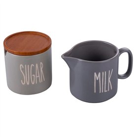 Ensemble sucrier et lait en grès