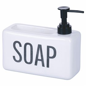 Villa d'Este Home Tivoli Distributeur de Savon Liquide 840 ML en céramique avec Fente Porte-éponge/Savon