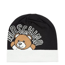 MOSCHINO Femme Teddy Bear Bonnet Black - White