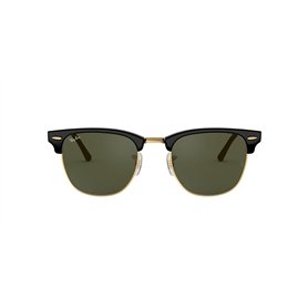 RAY-BAN RB3016 CLUBMASTER EBONY-ARISTA/CRYSTAL GREEN (W0365) - 55mm