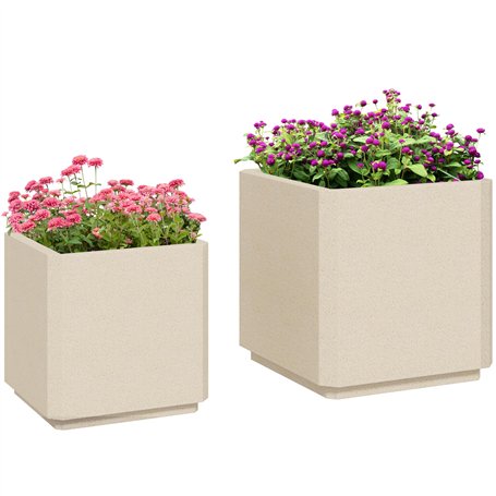 Outsunny Lot de 2 Jardinières