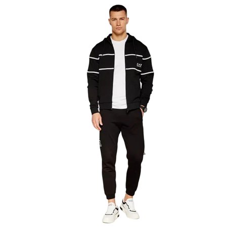 EA7 HOMME NOIR EMPORIO ARMANI 7 CAPUCHE VESTE ZIP EA M NOIR