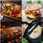 BEHOME Poêle à griller électrique avec double plaque en fonte antiadhésive 1800 W | Barbecue électrique température réglable et 