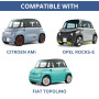 Ricreo Rétroviseur compatible avec Citroen ami, adapté Fiat Topolino, pour Opel Rocks, rétroviseur en fibre de verre large Champ