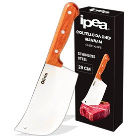 IPEA Couperet de Cuisine - Couteau de Chef Professionnel - 29 cm - Lame en Acier Tranchante pour Couper la Viande et les Aliment