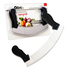 IPEA Couteau Hachoir Demi Lune avec Lame Incurvée en Acier Inoxydable - Couteau Monogame pour couper les Légumes