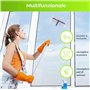 IPEA Kit Complet Balai avec Tête Rotative à 180° - Balai pour Laver Les Sols, Dépoussiérer, Nettoyer Les Vitres - 2 Lingettes Sè
