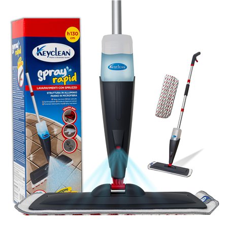 IPEA Balais Serpillère Vaporisateur en Aluminium avec Chiffon en Microfibre – Super Léger - Mop Spray Pulvérisateur pour Maison