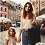 IPEA Sacs de Course Shopper en TNT - 5 pièces - Tote Bag - Dimensions 42 x 37 cm - Sac en Tissu non Tissé réutilisable pour le s