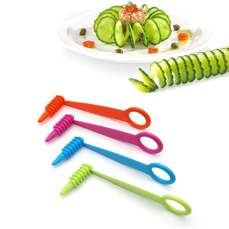 Leddy Living Lot de 4 tailles de légumes en spirale pour légumes à boucle