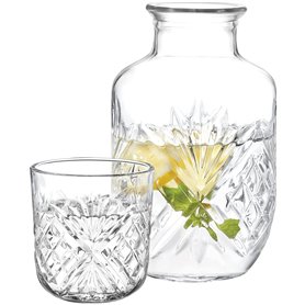 DUHALINE Crystal Ensemble de 2 carafes et verres de chevet en cristal avec pichet et gobelet