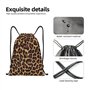 AABSTBFM Sac à dos léger à cordon de serrage avec motif léopard | M – Sacs à dos à ficelle pour gym, voyage, shopping, école, et