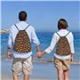 AABSTBFM Sac à dos léger à cordon de serrage avec motif léopard | M – Sacs à dos à ficelle pour gym, voyage, shopping, école, et