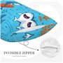 GaxfjRu Taie d'oreiller décorative avec fermeture éclair pour homme et femme Motif baleine sous-marine