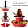 Machine à fondue au chocolat à 3 couches, fontaine à fondue au chocolat électrique avec plateau amovible, machine à fondue au ch