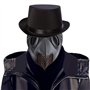 Lifreer Masque de médecin de la peste à long bec d'oiseau Steampunk Chapeau haut-de-forme Canne à main Accessoires de costume d'