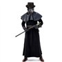 Lifreer Masque de médecin de la peste à long bec d'oiseau Steampunk Chapeau haut-de-forme Canne à main Accessoires de costume d'